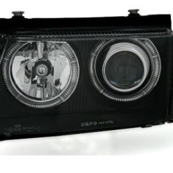 Φανάρια εμπρός angel eyes για Vw Passat 3Β/B5 (1997-2000) - μαύρα , χωρίς λάμπες (Η7) - σετ 2τμχ.