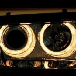 Φανάρια εμπρός angel eyes για Vw Passat 3Β/B5 (1997-2000) - chrome , χωρίς λάμπες (Η7) - σετ 2τμχ.