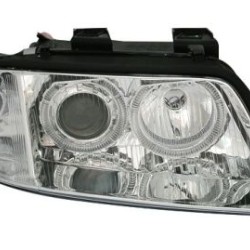 Φανάρια εμπρός angel eyes για Audi A6 (2001-2003) - chrome , χωρίς λάμπες (Η7) - σετ 2τμχ.