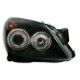 Φανάρια εμπρός angel eyes για Opel Astra H (2004-2009) - μαύρα ,  χωρίς  λάμπες (Η 7 ) - σετ 2τμχ.