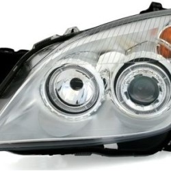 Φανάρια εμπρός angel eyes για Opel Astra H (2004-2009) - chrome , με λάμπες (Η1) - σετ 2τμχ.