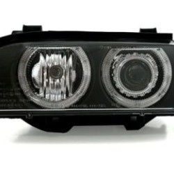 Φανάρια εμπρός angel eyes για BMW E39 (1995-2003) - μαύρα , με λάμπες (Η7) - σετ 2τμχ.