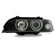 Φανάρια εμπρός angel eyes για BMW E39 (1995-2003) - μαύρα , με λάμπες (Η7) - σετ 2τμχ.