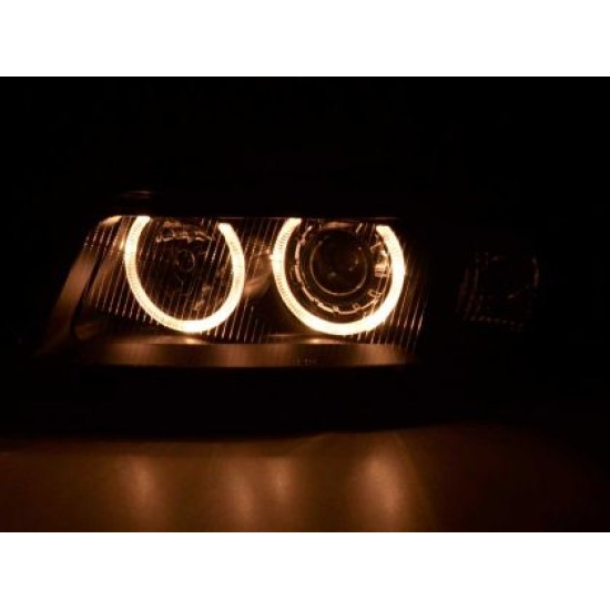 Φανάρια εμπρός angel eyes για Vw Bora - chrome , χωρίς λάμπες (Η7) - σετ 2τμχ.
