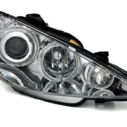 Φανάρια εμπρός angel eyes για Peugeot 206 , χωρίς λάμπες (Η7) - σετ 2τμχ.