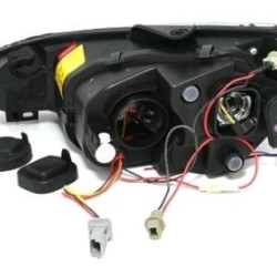 Φανάρια εμπρός angel eyes για Peugeot 206 , μαύρα , χωρίς λάμπες (Η7) - σετ 2τμχ.