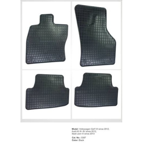 Λαστιχένια πατάκια Frogum για AUDI A3 8V Hatchback (2013-2020) / Seat Leon 5F1 (2012-2021) / Vw Golf VII (2012-2021) / Vw Golf VII (2012-2021) / Volkswagen Golf VIII (2023+) hatchback - 4τμχ.