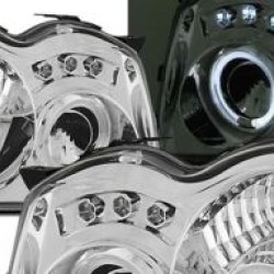Φανάρια εμπρός angel eyes για Jeep Grand Cherokee (2005-2010) , με λάμπες (Η1) - σετ 2τμχ.