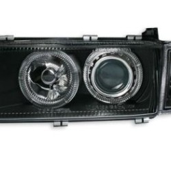 Φανάρια εμπρός angel eyes για Opel Vectra A (1988-1995) - μαύρα , χωρίς λάμπες (Η7) - σετ 2τμχ.