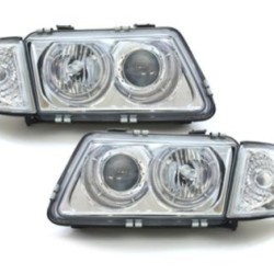 Φανάρια εμπρός angel eyes για Audi A3 (1996-2000) - chrome , χωρίς λάμπες (Η7) - σετ 2τμχ.