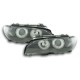 Φανάρια εμπρός angel eyes για BMW E46 coupe και cabrio (2003-2006) - μαύρα , χωρίς λάμπες (Η7) - σετ 2τμχ.