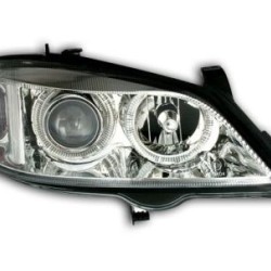 Φανάρια εμπρός angel eyes για Opel Astra G (1998-2004) - chrome , χωρίς λάμπες (Η7) - σετ 2τμχ.