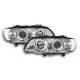 Φανάρια εμπρός angel eyes για BMW X5 (1999-2003) - chrome , με λάμπες (Η1) - σετ 2τμχ.