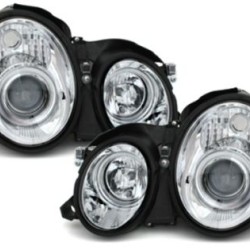 Φανάρια εμπρός angel eyes για Mercedes CLK W208 (1997-2002) , με λάμπες (Η1) - σετ 2τμχ.