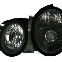 Φανάρια εμπρός για Mercedes CLK W208 (1997-2002) , μαύρα , με λάμπες (Η7) - σετ 2τμχ.