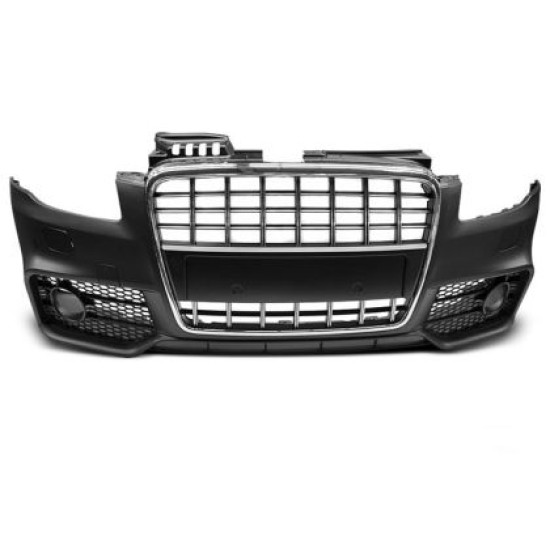 Προφυλακτήρας εμπρός για Audi A4 B7 8E (2004-2008) - S3 Design με γρίλια χρωμίου , με ανοίγματα για πιτσιλίθρες