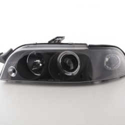 Φανάρια εμπρός angel eyes για Fiat Punto (1993-1999) - μαύρα , με λάμπες (Η1) - σετ 2τμχ.