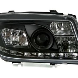 Φανάρια εμπρός led για Vw Bora - black , με λάμπες (Η1) - σετ 2τμχ.