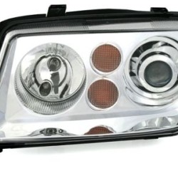 Φανάρια εμπρός angel eyes για Vw Bora - χρωμίου , με λάμπες  (Η7)  - σετ 2τμχ.