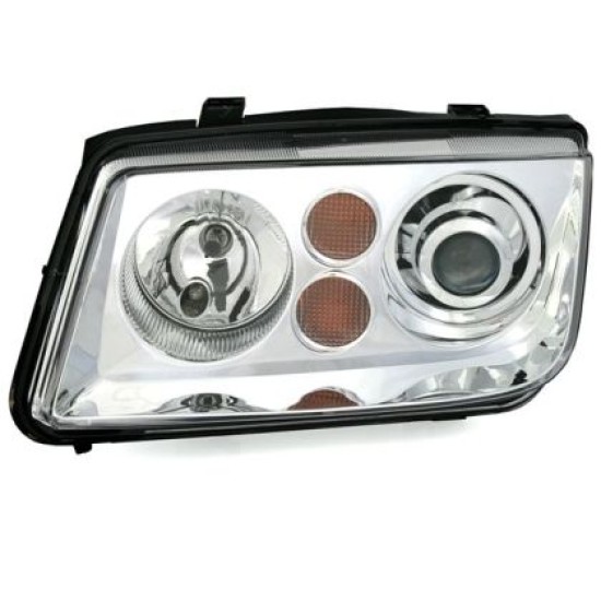 Φανάρια εμπρός angel eyes για Vw Bora - χρωμίου , με λάμπες  (Η7)  - σετ 2τμχ.