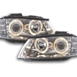 Φανάρια εμπρός angel eyes για Audi A3 (2003-2008) - chrome , χωρίς λάμπες (Η7) - σετ 2τμχ.