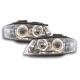 Φανάρια εμπρός angel eyes για Audi A3 (2003-2008) - chrome , χωρίς λάμπες (Η7) - σετ 2τμχ.