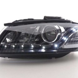 Φανάρια εμπρός led Dayline για Audi A3 (2003-2008) - μαύρα , χωρίς λάμπες (Η7) - σετ 2τμχ.