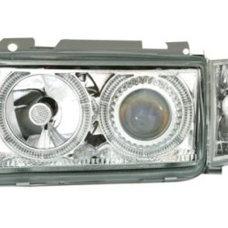 Φανάρια εμπρός angel eyes για Vw Polo 6N (1994-1999) - chrome , χωρίς λάμπες (Η7) - σετ 2τμχ.