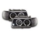 Φανάρια εμπρός angel eyes για Vw Polo 6N (1994-1999) - μαύρα , με λάμπες (Η1) - σετ 2τμχ.