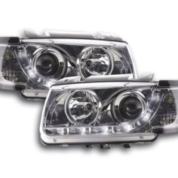 Φανάρια εμπρός led για Vw Polo 6N (1994-1999) - chrome , με λάμπες (Η1) - σετ 2τμχ.