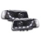 Φανάρια εμπρός led για Vw Polo 6N (1994-1999) - μαύρα , με λάμπες (Η1) - σετ 2τμχ.