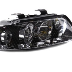 Φανάρια εμπρός για Audi A4 B6 (2001-2004) - μαύρα , χωρίς λάμπες (Η1) - σετ 2τμχ.