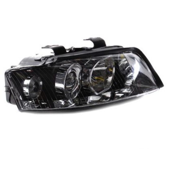 Φανάρια εμπρός για Audi A4 B6 (2001-2004) - μαύρα , χωρίς λάμπες (Η1) - σετ 2τμχ.