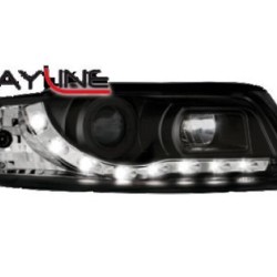 Φανάρια εμπρός led Dayline για Audi A4 (2001-2004) - μαύρα , με λάμπες (Η1) - σετ 2τμχ. Φανάρια εμπρός led Dayline για Audi A4 (2001-2004) - μαύρα , με λάμπες (Η1) - σετ 2τμχ.