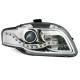 Φανάρια εμπρός led για Audi A4 B7 (2004-2008) - chrome , με λάμπες (Η9) - σετ 2τμχ.