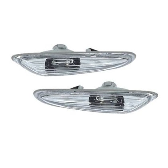 Φλας για BMW E46 (2001-2005) / E60 / E61 / X3 (2004-2009) - χρωμίου - σετ 2τμχ.