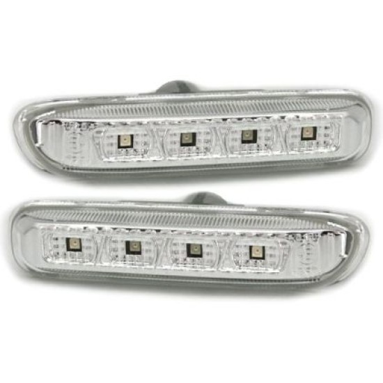 Led φλας για BMW E46 sedan / coupe   (1998-2001) / E46 Compact - χρωμίου - σετ 2τμχ.