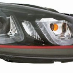 Φανάρια εμπρός angel eyes για Vw Golf 6 - με design Vw Golf 7 , με λάμπες (Η1) - σετ 2τμχ.