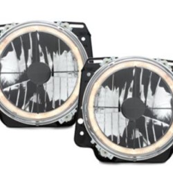 Φανάρια εμπρός angel eyes και σταυρός για Vw Golf II (1983-1993) - chrome ,  χωρίς  λάμπες (Η 4 ) - σετ 2τμχ.