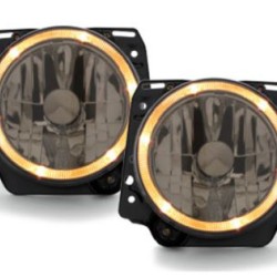 Φανάρια εμπρός angel eyes για Vw Golf II (1983-1993) - μαύρα chrome ,  χωρίς  λάμπες (Η 4 ) - σετ 2τμχ.