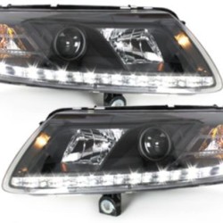 Φανάρια εμπρός για Audi A6 με φώτα ημέρας led (2004-2007) - μαύρα , χωρίς λάμπες (Η7) - σετ 2τμχ. Φανάρια εμπρός για Audi A6 με φώτα ημέρας led (2004-2007) - μαύρα , χωρίς λάμπες (Η7) - σετ 2τμχ.