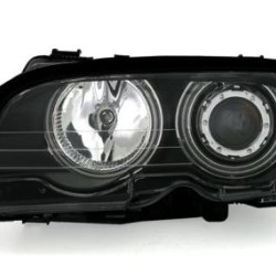 Φανάρια εμπρός angel eyes για BMW E46 sedan (2001-2005) - μαύρα με CCFL , χωρίς λάμπες (Η7) - σετ 2τμχ.