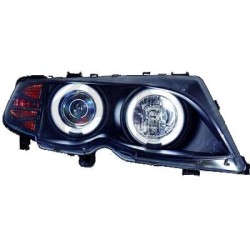 Φανάρια εμπρός angel eyes για BMW E46 sedan (2001-2003) - μαύρα με CCFL , με λάμπες (Η1) - σετ 2τμχ. Φανάρια εμπρός angel eyes για BMW E46 sedan (2001-2003) - μαύρα με CCFL , με λάμπες (Η1) - σετ 2τμχ.