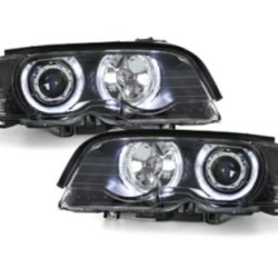 Φανάρια εμπρός angel eyes για BMW E46 coupe και cabrio (1999-2003) , με λάμπες (Η1) - σετ 2τμχ.