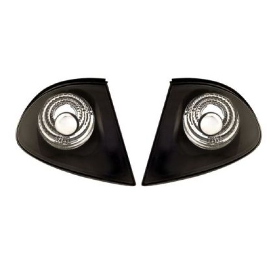 Φλας δίπλα στο φανάρι BMW E46 combi  (1998-2001) - χρωμίου μαύρο - σετ 2τμχ.