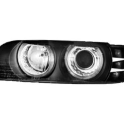 Φανάρια εμπρός angel eyes για BMW E39 (1995-2000) - black , χωρίς λάμπες (Η7) - σετ 2τμχ.