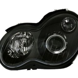 Φανάρια εμπρός για Mercedes C-CLASS W203 (2000-2004) sedan - μαύρα , χωρίς λάμπες (Η7) - σετ 2τμχ.