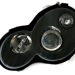 Φανάρια εμπρός για Mercedes C-CLASS W203 (2000-2003) - sport coupe , μαύρα , χωρίς λάμπες (Η7) - σετ 2τμχ.