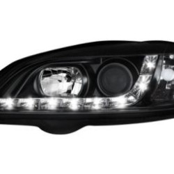 Φανάρια εμπρός led με DRL για Opel Astra G (1998-2004) - black , με λάμπες (Η1) - σετ 2τμχ.