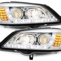 Φανάρια εμπρός led για Opel Astra G (1998-2004) - chrome , με λάμπες (Η1) - σετ 2τμχ.